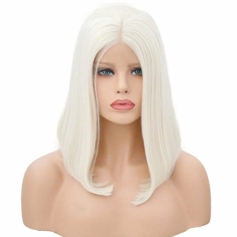 White Pearl Velvet Front Lace Bob Wig 3 White Pearl Velvet Front Lace Bob Wig