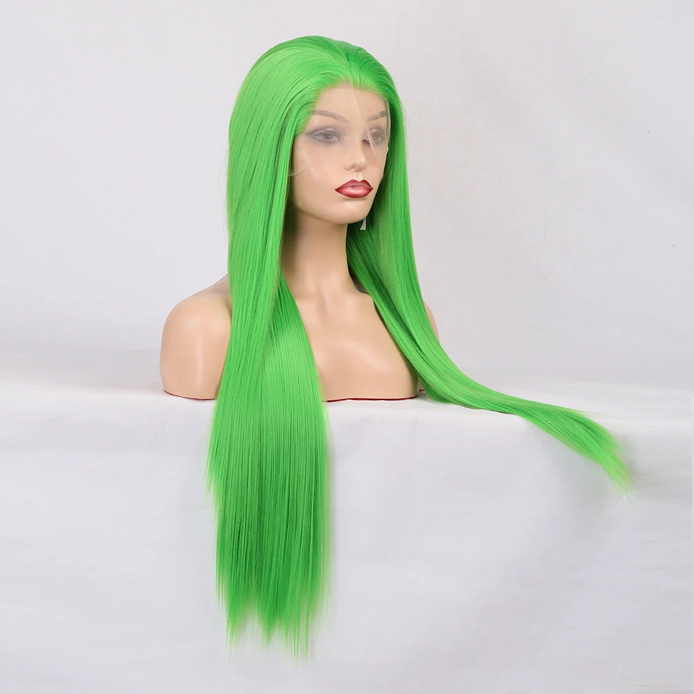 Rich Green Front Lace Long Hair Wig 4 Rich Green Front Lace Long Hair Wig - Image 2