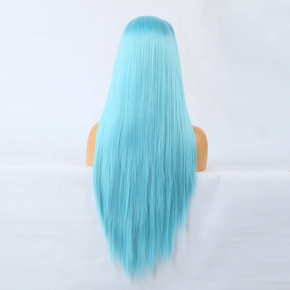 Plush Blue Front Lace Long Straight Hair 7 Plush Blue Front Lace Long Straight Hair - Image 5