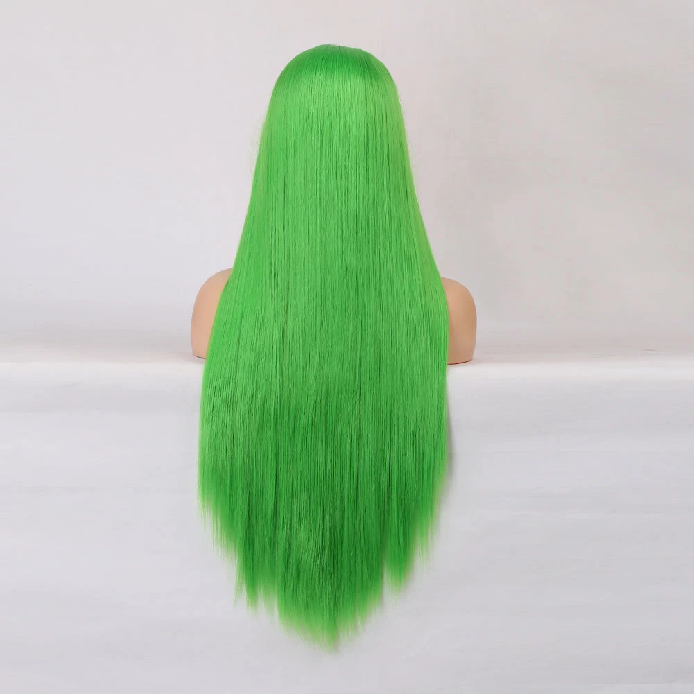 Rich Green Front Lace Long Hair Wig 6 Rich Green Front Lace Long Hair Wig - Image 4