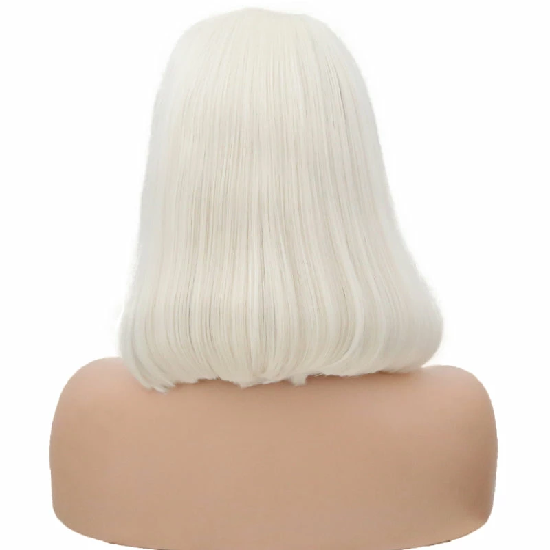 White Pearl Velvet Front Lace Bob Wig 7 White Pearl Velvet Front Lace Bob Wig - Image 5