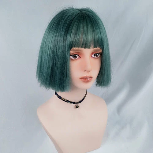 Bob LoLita Wig Dark Green 4 Bob LoLita Wig Dark Green - Image 2