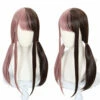 Long Straight Fashion Taro And Dark Brown Lolita Hair Wig -Cosplay Costumes Sales Shop CS 503A