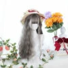 Platinum Gray Long Small Curls Lolita Wig 1 Platinum Gray Long Small Curls Lolita Wig -Cosplay Costumes Sales Shop CS 831B