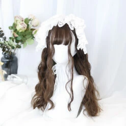Espresso Brown Full Curls With Lace Top Lolita Wig