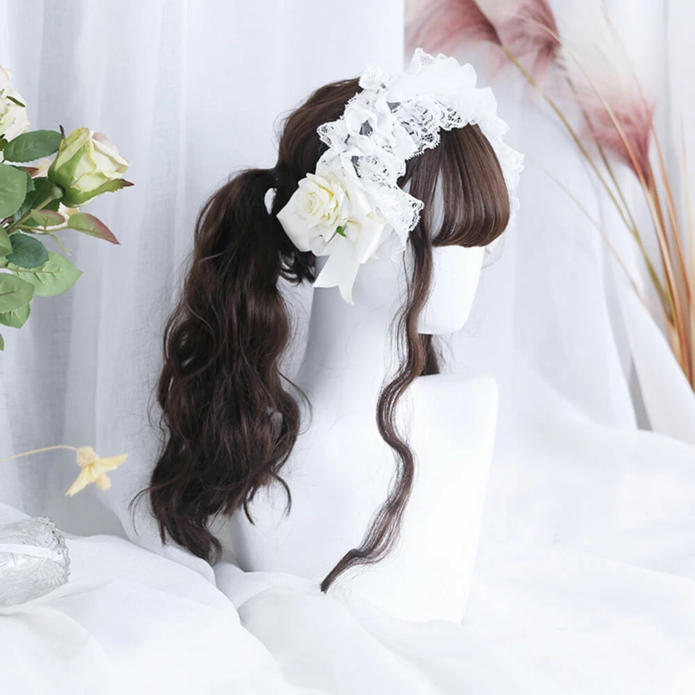 Dark Golden Brown Low Ponytails Lolita Wig 4 Dark Golden Brown Low Ponytails Lolita Wig - Image 2