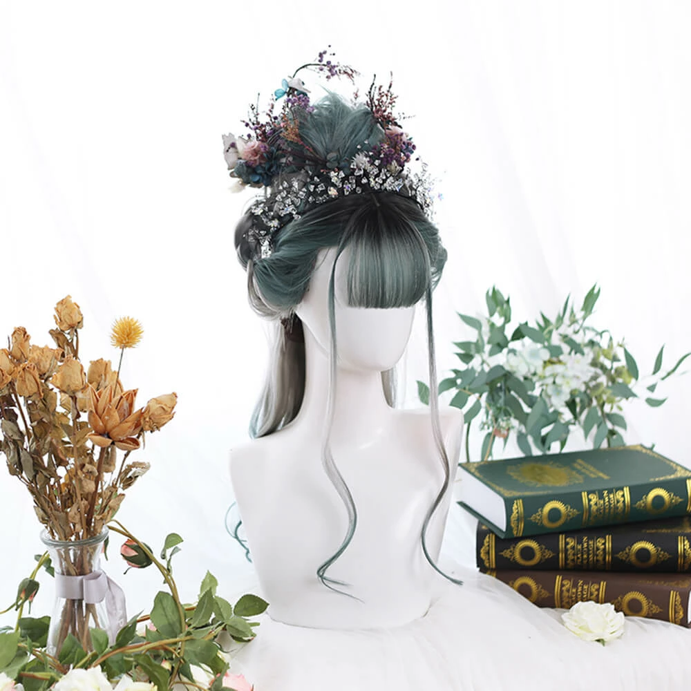 Grayish Green With Two High Ponytails Lolita Wig 4 Grayish Green With Two High Ponytails Lolita Wig - Image 2