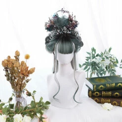 Grayish Green With Two High Ponytails Lolita Wig 10 Grayish Green With Two High Ponytails Lolita Wig -Cosplay Costumes Sales Shop CS 832A 3