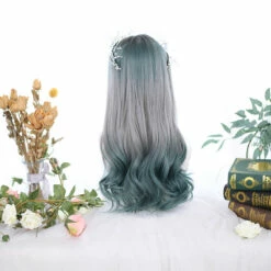 Grayish Green With Two High Ponytails Lolita Wig 12 Grayish Green With Two High Ponytails Lolita Wig -Cosplay Costumes Sales Shop CS 832A 5