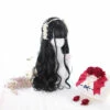 Leather Black With Side-Long Braids Lolita Wig 2 Leather Black With Side-Long Braids Lolita Wig -Cosplay Costumes Sales Shop CS 834A 1
