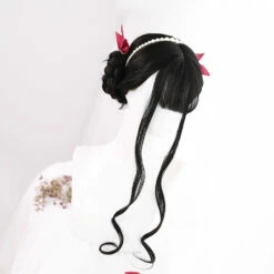 Leather Black With Side-Long Braids Lolita Wig -Cosplay Costumes Sales Shop CS 834A 4