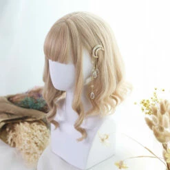 Honey Blonde Sweet Long Side Fringes Lolita Wig -Cosplay Costumes Sales Shop CS 839A 3