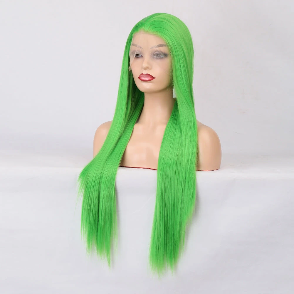 Rich Green Front Lace Long Hair Wig 5 Rich Green Front Lace Long Hair Wig - Image 3