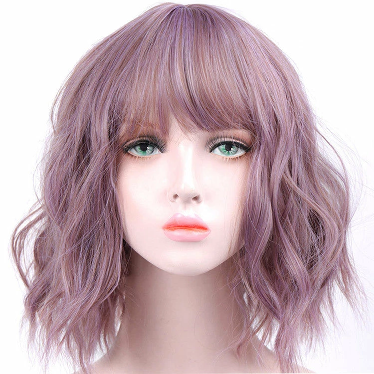 Pink Palette Short Curly Euro-American Hair Wig 3 Pink Palette Short Curly Euro-American Hair Wig