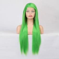 Rich Green Front Lace Long Hair Wig