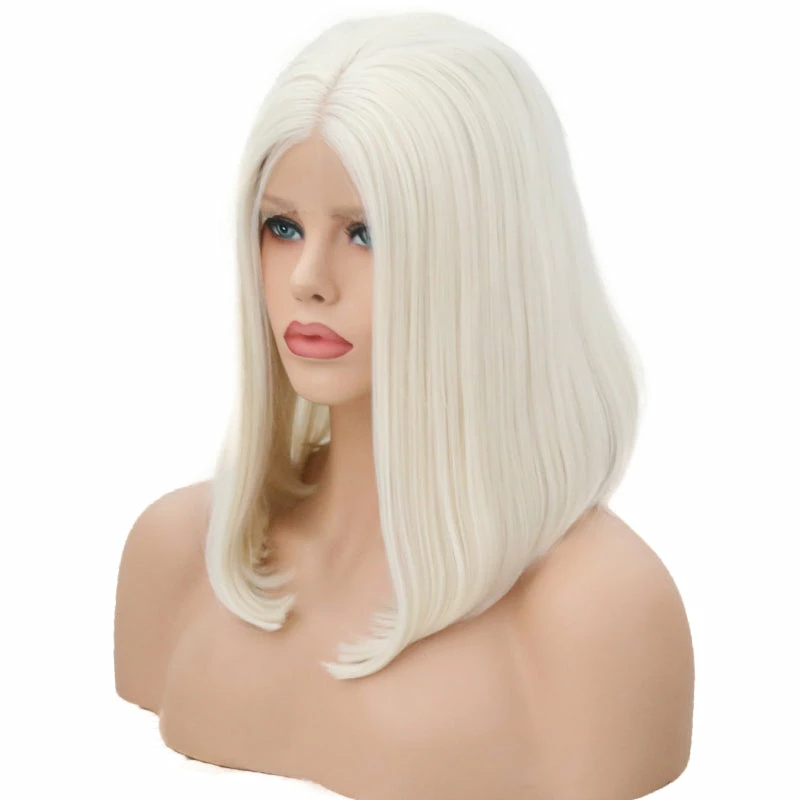 White Pearl Velvet Front Lace Bob Wig 4 White Pearl Velvet Front Lace Bob Wig - Image 2