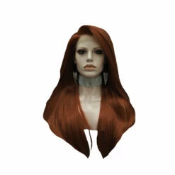 Premium Wig - Fiery Cinnamon Side Sweep Extra Long Lace Front Wig