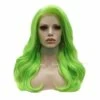 Premium Wig - Fluorescent Green Side Sweep Long Lace Front Wig 2 Premium Wig - Fluorescent Green Side Sweep Long Lace Front Wig -Cosplay Costumes Sales Shop N9 C181