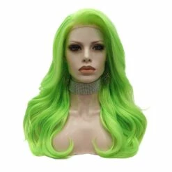 Premium Wig - Fluorescent Green Side Sweep Long Lace Front Wig