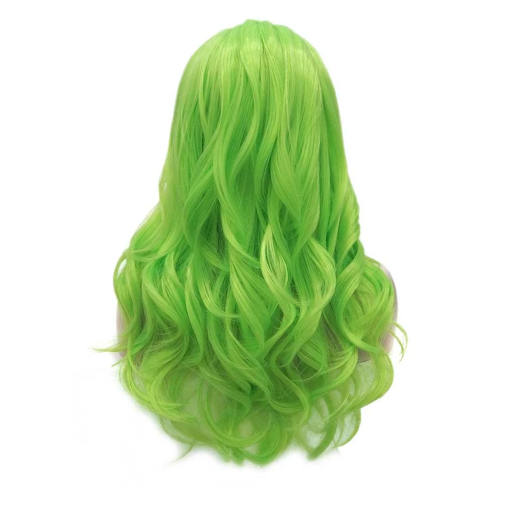 Premium Wig - Fluorescent Green Side Sweep Long Lace Front Wig 4 Premium Wig - Fluorescent Green Side Sweep Long Lace Front Wig - Image 2