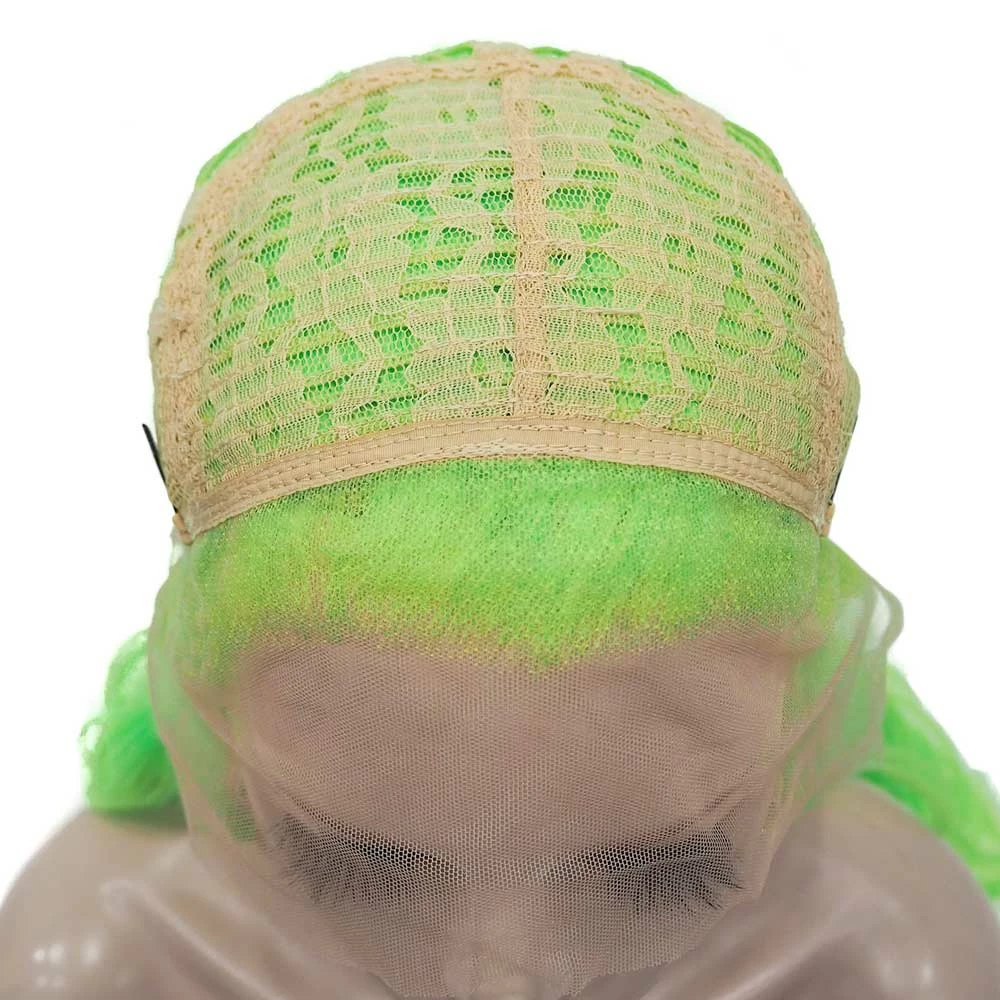 Premium Wig - Fluorescent Green Side Sweep Long Lace Front Wig 5 Premium Wig - Fluorescent Green Side Sweep Long Lace Front Wig - Image 3