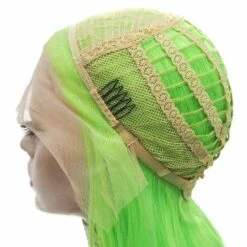 Premium Wig - Fluorescent Green Side Sweep Long Lace Front Wig 9 Premium Wig - Fluorescent Green Side Sweep Long Lace Front Wig -Cosplay Costumes Sales Shop N9 C181 4