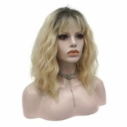 Premium Wig - Rooted Sunflower Fringe In Shoulder Length Wave Lace Front Wig 8 Premium Wig - Rooted Sunflower Fringe In Shoulder Length Wave Lace Front Wig -Cosplay Costumes Sales Shop NF7 C135 Bangs 3