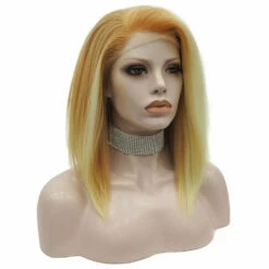 Premium Wig - Khaki Lemon Medium Straight Lace Front Wig -Cosplay Costumes Sales Shop S7 2010 c