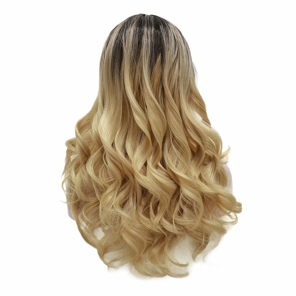 Rooted Dusty Blonde Long Wavy Daily Wig 6 Rooted Dusty Blonde Long Wavy Daily Wig - Image 4