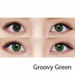 Freshkon Color Fusion Monthly Dazzler Series - 2 Pcs -Cosplay Costumes Sales Shop groovy green grid