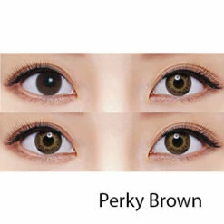 Freshkon Color Fusion Monthly Dazzler Series - 2 Pcs -Cosplay Costumes Sales Shop perky brown grid